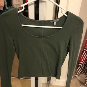 Green crop top